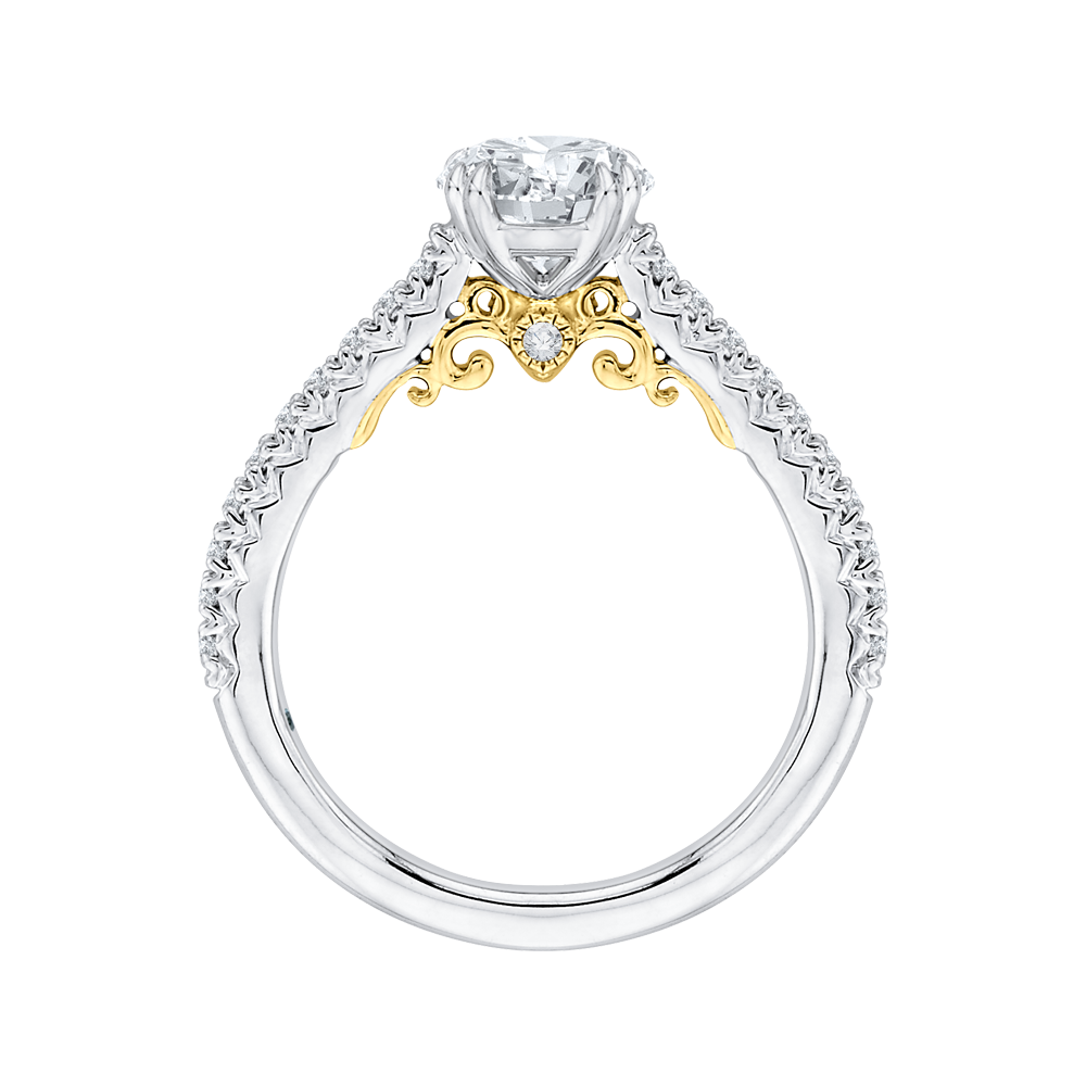 Diamond Engagement Ring in 14K Two Tone Gold (Semi-Mount)