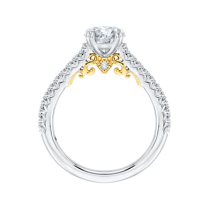 Diamond Engagement Ring in 14K Two Tone Gold (Semi-Mount)