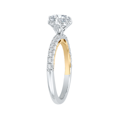 Round Diamond Engagement Ring in 14K Two Tone Gold (Semi-Mount)