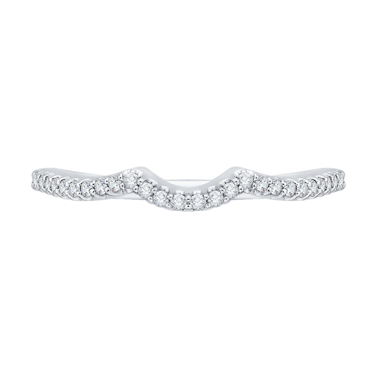 Round Diamond Half-Eternity Wedding Band in 14K White Gold