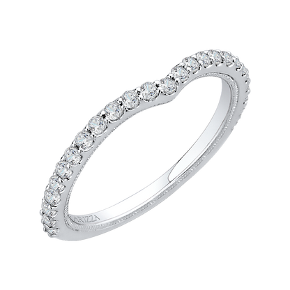 Round Diamond Wedding Band in 14K White Gold