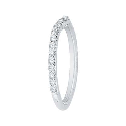 Round Diamond Wedding Band in 14K White Gold