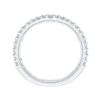 Round Diamond Wedding Band in 14K White Gold