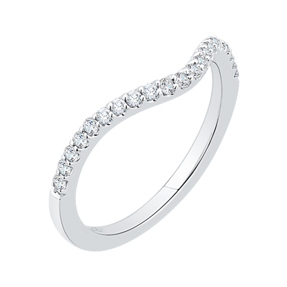 Round Diamond Wedding Band in 14K White Gold