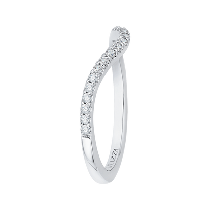 Round Diamond Wedding Band in 14K White Gold