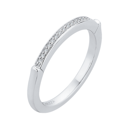 Round Diamond Wedding Band in 14K White Gold