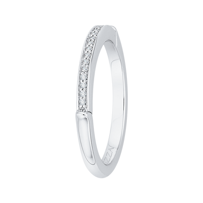 Round Diamond Wedding Band in 14K White Gold