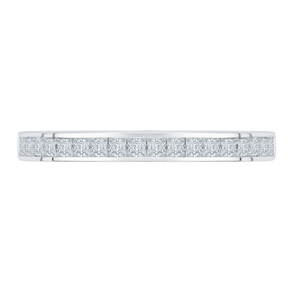 Princess Cut Diamond Half-Eternity Wedding Band in 14K White Gold
