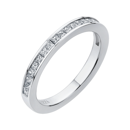 Princess Cut Diamond Half-Eternity Wedding Band in 14K White Gold
