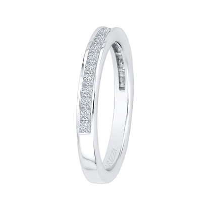 Princess Cut Diamond Half-Eternity Wedding Band in 14K White Gold