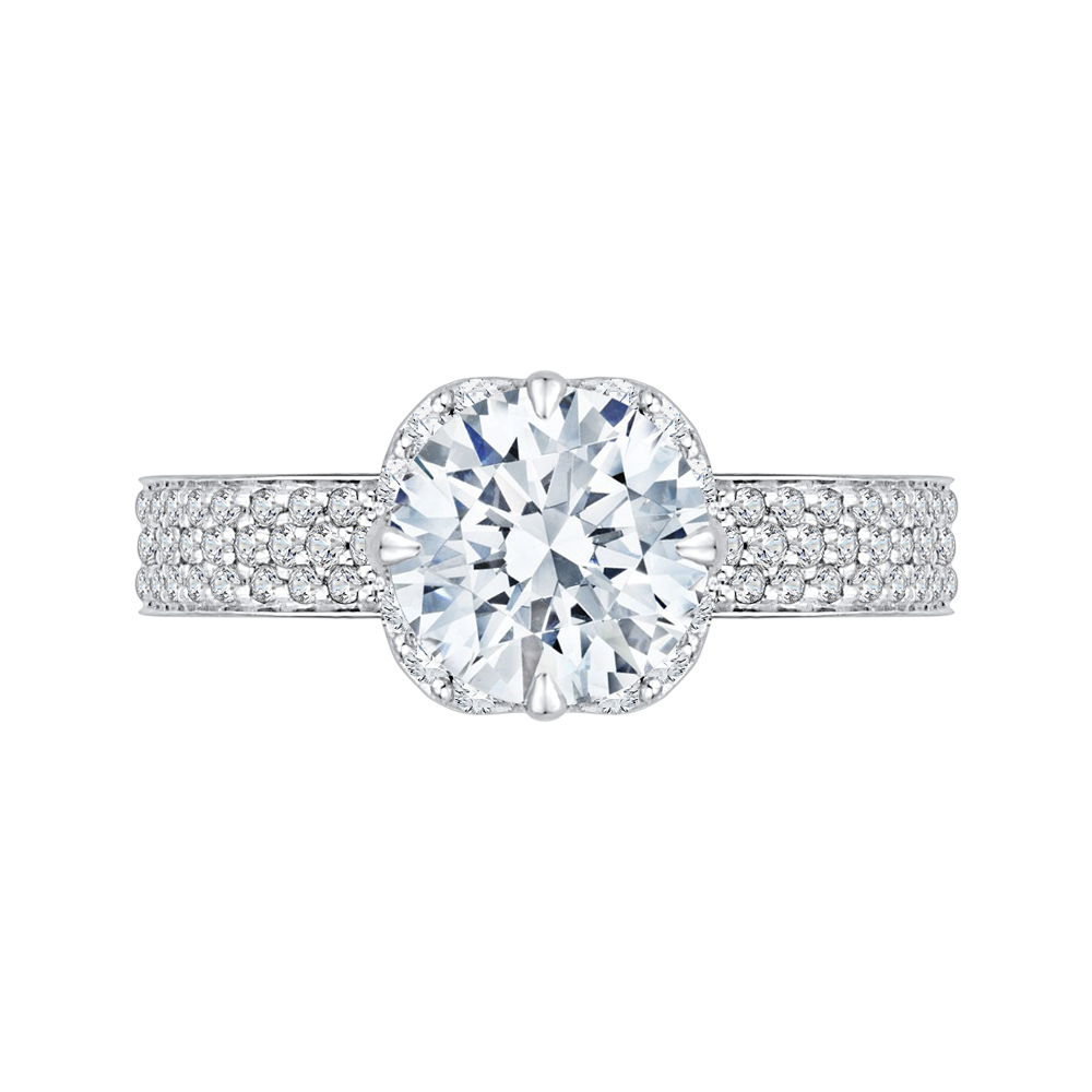 Round Diamond Engagement Ring in 14K White Gold (Semi-Mount)