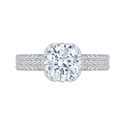 Round Diamond Engagement Ring in 14K White Gold (Semi-Mount)