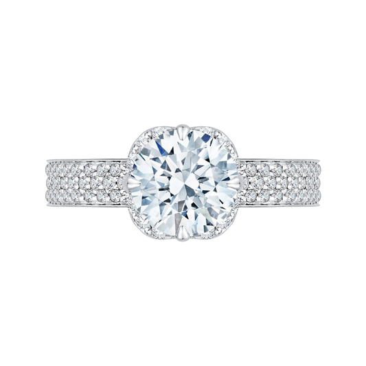 Round Diamond Engagement Ring in 14K White Gold (Semi-Mount)