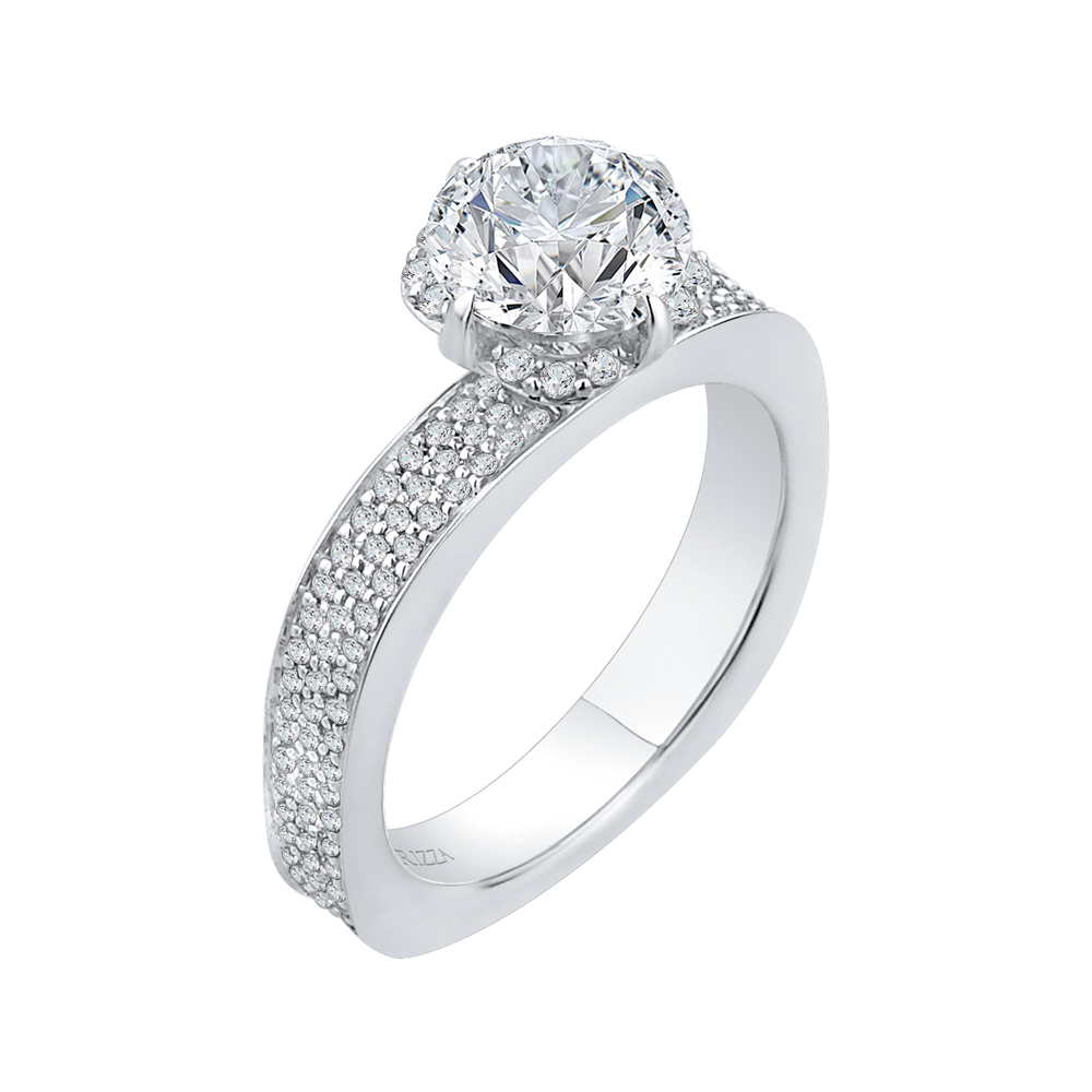 Round Diamond Engagement Ring in 14K White Gold (Semi-Mount)