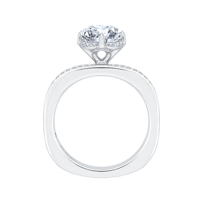 Round Diamond Engagement Ring in 14K White Gold (Semi-Mount)