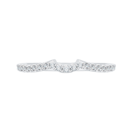 Round Diamond Half-Eternity Wedding Band in 14K White Gold
