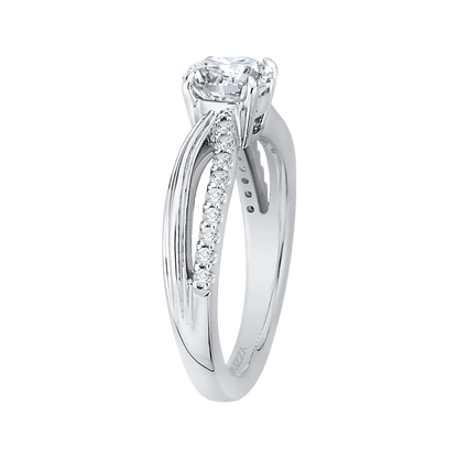 Split Shank Round Diamond Engagement Ring in 14K White Gold (Semi-Mount)