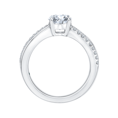 Split Shank Round Diamond Engagement Ring in 14K White Gold (Semi-Mount)