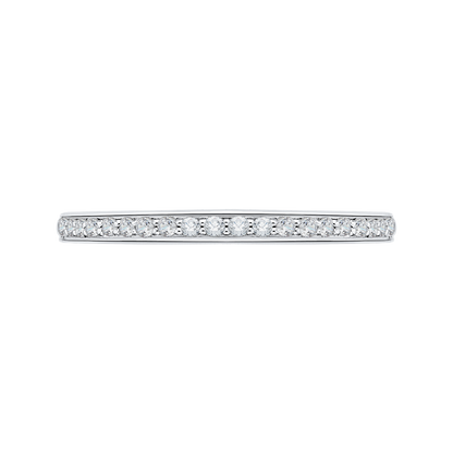 Round Diamond Half-Eternity Wedding Band in 14K White Gold