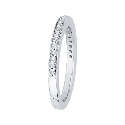 Round Diamond Half-Eternity Wedding Band in 14K White Gold