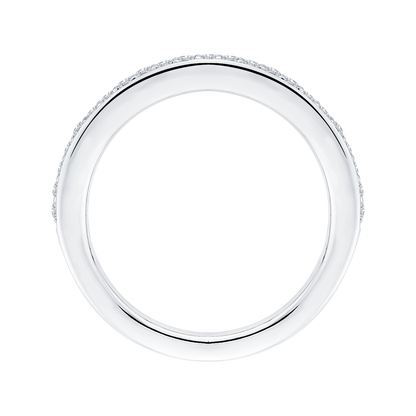 Round Diamond Half-Eternity Wedding Band in 14K White Gold