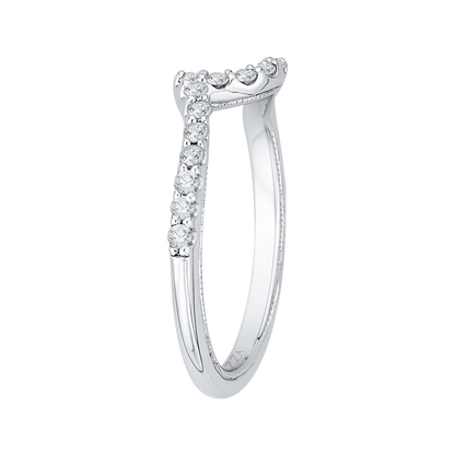 Round Diamond Half-Eternity Wedding Band in 14K White Gold