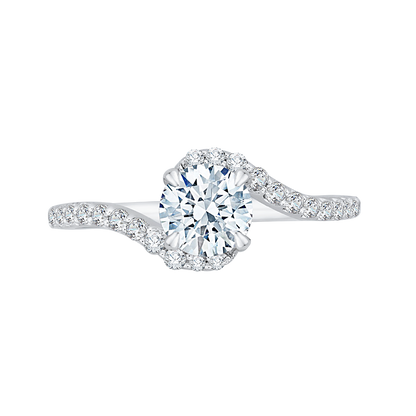 Round Diamond Promise Engagement Ring in 14K White Gold (Semi-Mount)