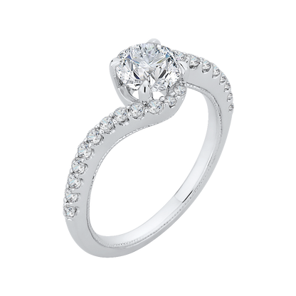 Round Diamond Promise Engagement Ring in 14K White Gold (Semi-Mount)