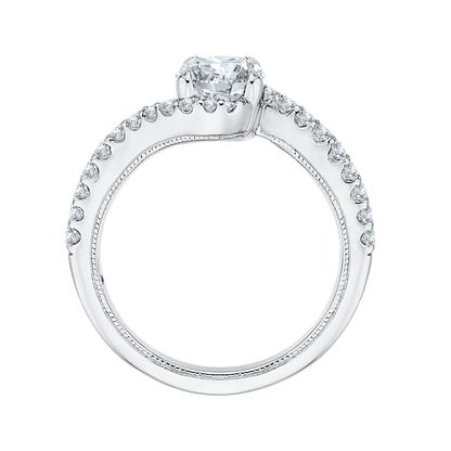 Round Diamond Promise Engagement Ring in 14K White Gold (Semi-Mount)