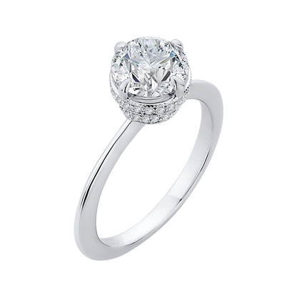 Round Diamond Engagement Ring in 14K White Gold (Semi-Mount)