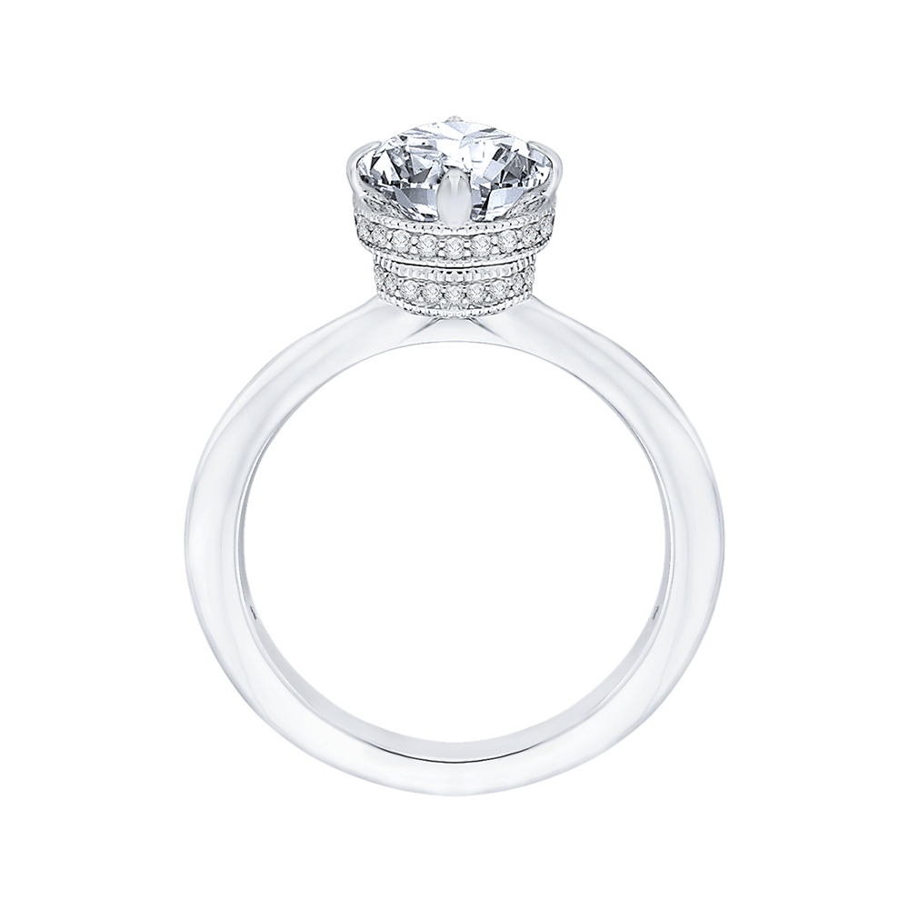 Round Diamond Engagement Ring in 14K White Gold (Semi-Mount)