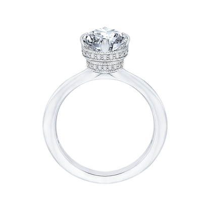 Round Diamond Engagement Ring in 14K White Gold (Semi-Mount)