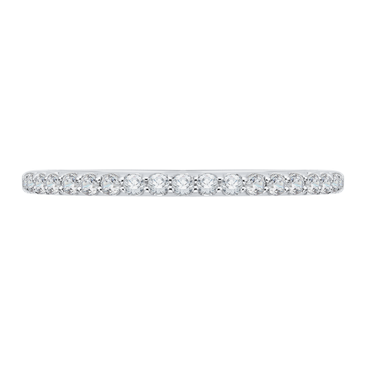 Round Diamond Half-Eternity Wedding Band in 14K White Gold