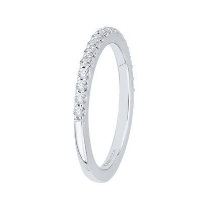 Round Diamond Half-Eternity Wedding Band in 14K White Gold