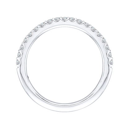 Round Diamond Half-Eternity Wedding Band in 14K White Gold
