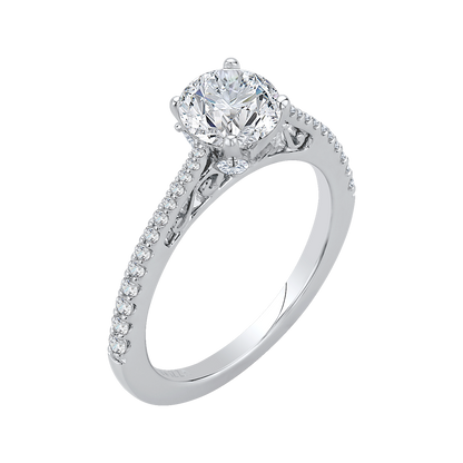 Round Diamond Engagement Ring in 14K White Gold (Semi-Mount)