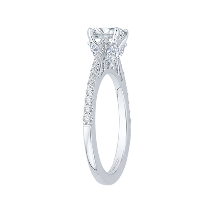 Round Diamond Engagement Ring in 14K White Gold (Semi-Mount)