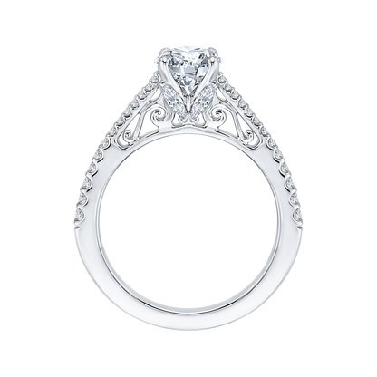 Round Diamond Engagement Ring in 14K White Gold (Semi-Mount)