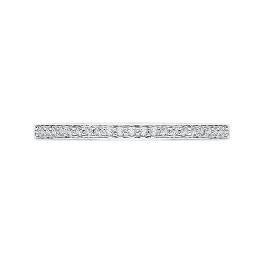 Round Diamond Half-Eternity Wedding Band in 14K White Gold