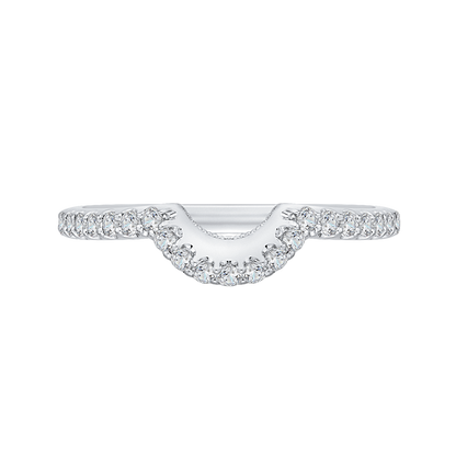 Round Diamond Half-Eternity Wedding Band in 14K White Gold