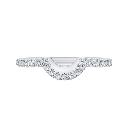 Round Diamond Half-Eternity Wedding Band in 14K White Gold