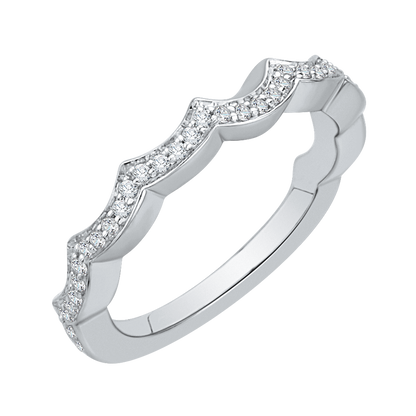 Round Diamond Wedding Band in 14K White Gold