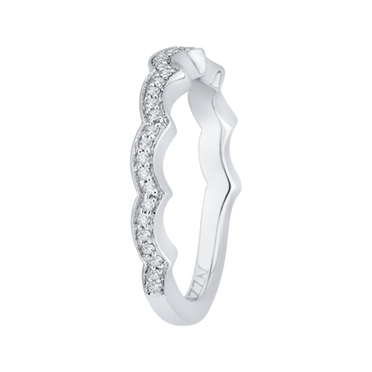 Round Diamond Wedding Band in 14K White Gold