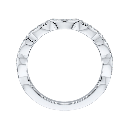 Round Diamond Wedding Band in 14K White Gold
