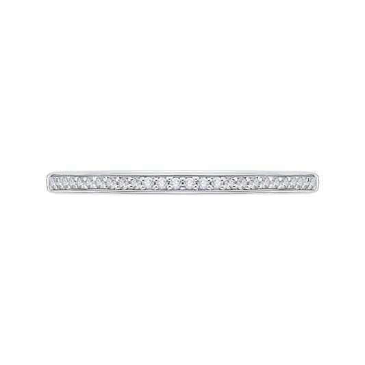 Round Diamond Half-Eternity Wedding Band in 14K White Gold