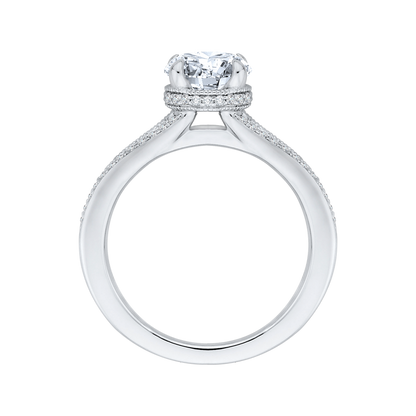 Split Shank Round Diamond Engagement Ring in 14K White Gold (Semi-Mount)