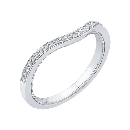 Round Diamond Wedding Band in 14K White Gold