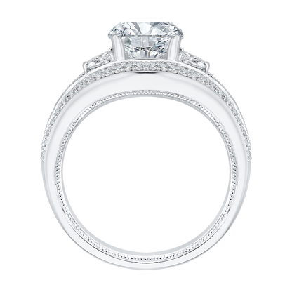 Split Shank Round Diamond Engagement Ring in 14K White Gold (Semi-Mount)