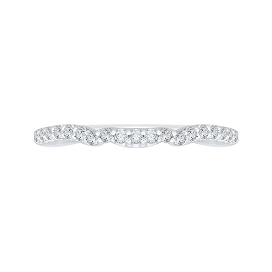 Round Diamond Wedding Band in 14K White Gold