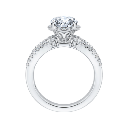 Split Shank Round Diamond Engagement Ring in 14K White Gold (Semi-Mount)